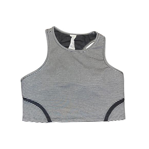 Calvin Klein Performance Striped Sports Bra Top Tank Size Medium Crop Athletic - Picture 1 of 4